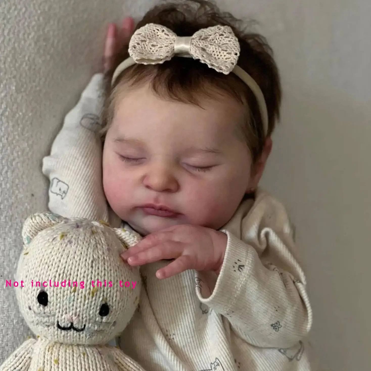 GUESSBELLY 50 CM Asleep Reborn Baby Doll Toy with Cloth Body, Lovely Girl Birthday Gift 20 Inch Soft Vinyl Newborn Bebe with 3D-paint Skin and Visible Veins Like Real Kids
