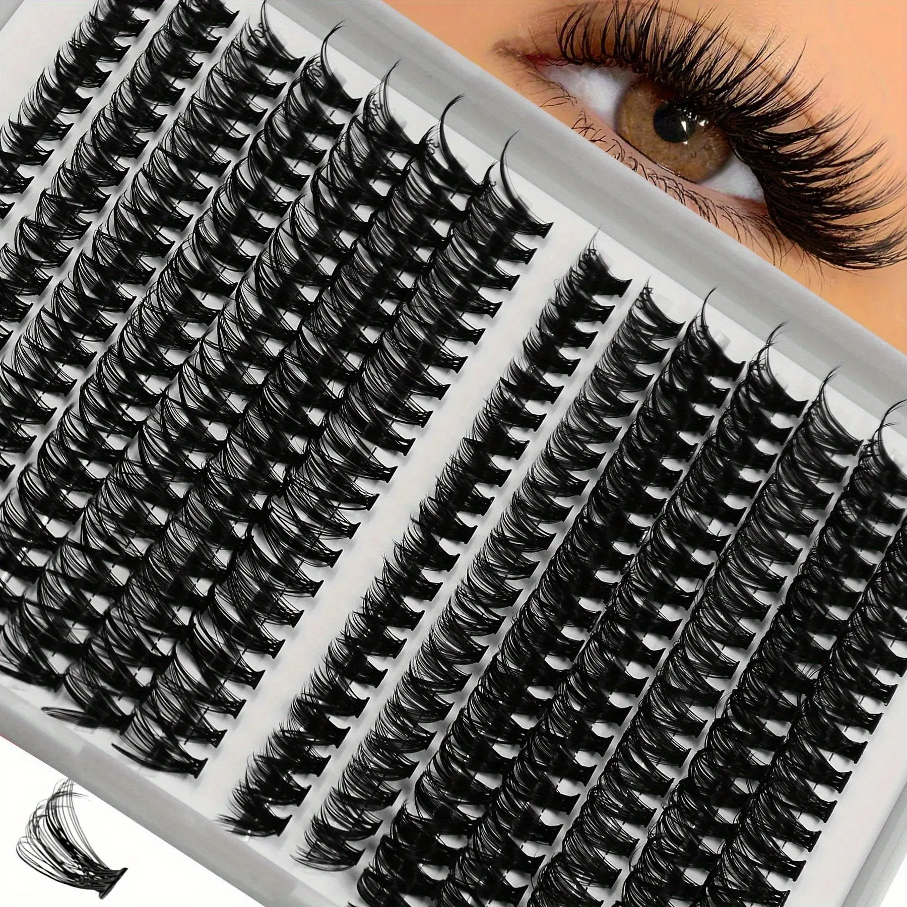 30D/40D Individual Lashes 1Box Cluster Lashes DIY Lash Extension 9-15mm Mix Length, Wispy Cluster Reusable False Eyelashes Eyelash Clusters DIY Eyelash Extensions