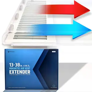 Powerful Magnetic Air Vent Extender for Floor Under Furniture - Sturdy & Durable - Super Strong Neodymium Magnets (Upgraded Design) - Adjustable from 13” to 38” (Longest Available) | Patent Pending