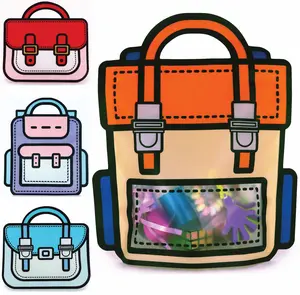 20-Pack Small Orange Waterproof Plastic Pouch Party Bags, Bulk Resealable Ziplock Goodie Bags with Window for Candy, Gifts, Birthday Supplies