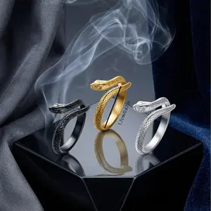 The Serpents Wish/ Snake Ring - Elegant Design with Snake Motif, Available in Gold, Silver, and Black