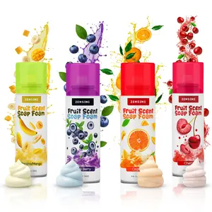 Bath Foam for Kids - 4-Pack Foam Soap for Kids - Soft, Fluffy, Gentle & Cleansing Scented Soap - Colorful to build fun bath art - Easy Spray Nozzles - Cherry, Mango, Blueberry, & Orange -3Oz cans