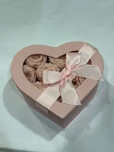 Small Preserved Pink Mini Rose Heart Box
