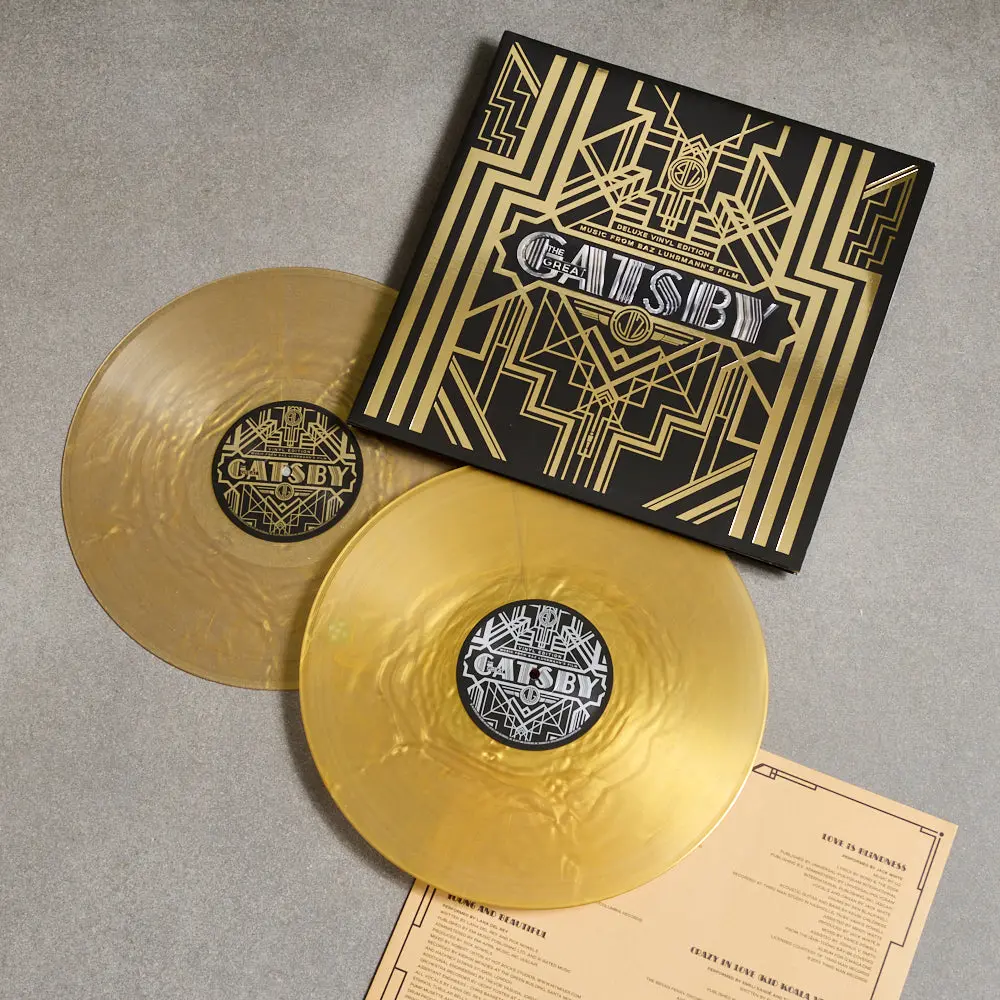 The Great Gatsby Deluxe Edition Soundtrack - Limited Edition Foil Gold Shine 2LP Vinyl Record with Gatefold Jacket That Elevates Display, Delivering a Truly Special Feel
