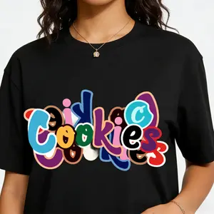 Retro Colorful Stacked Cookies Tee  Y2K Groovy Funky Font Sweet Treat Trendy Graphic T-Shirt