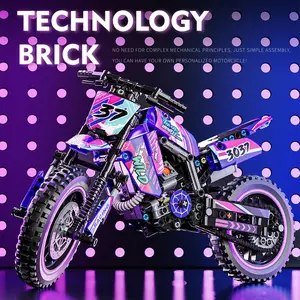 476 pieces of Cyber motorcycle building block set - Collect motorcycle display models, suitable for adults, children, boys aged 6-12+with two color options