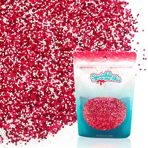 Sprinkle Me This We’re The Perfect Match Nonpareils – Red, White & Pink Valentine’s Sprinkles for Cakes & Desserts | 4, 8 & 12 oz