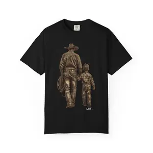 Father Son Matching T-shirt, Family Heart Line Apparel, Dad Gift Tee, Unisex Top, Daddy Son Outfits