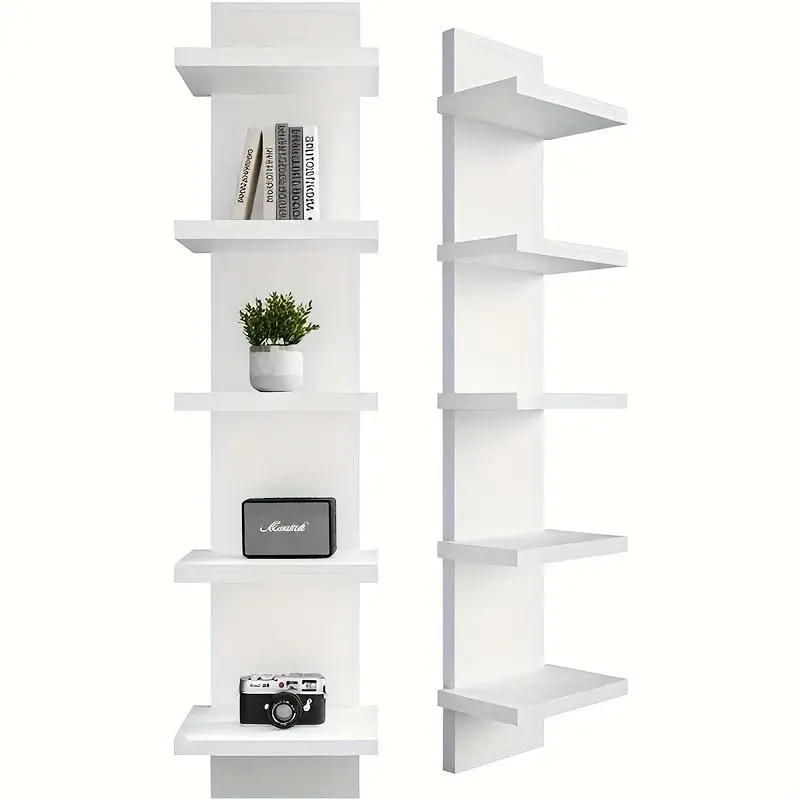 5-Layer PVC Plastic Wall Shelf Unit, Suspended Storage System for ...