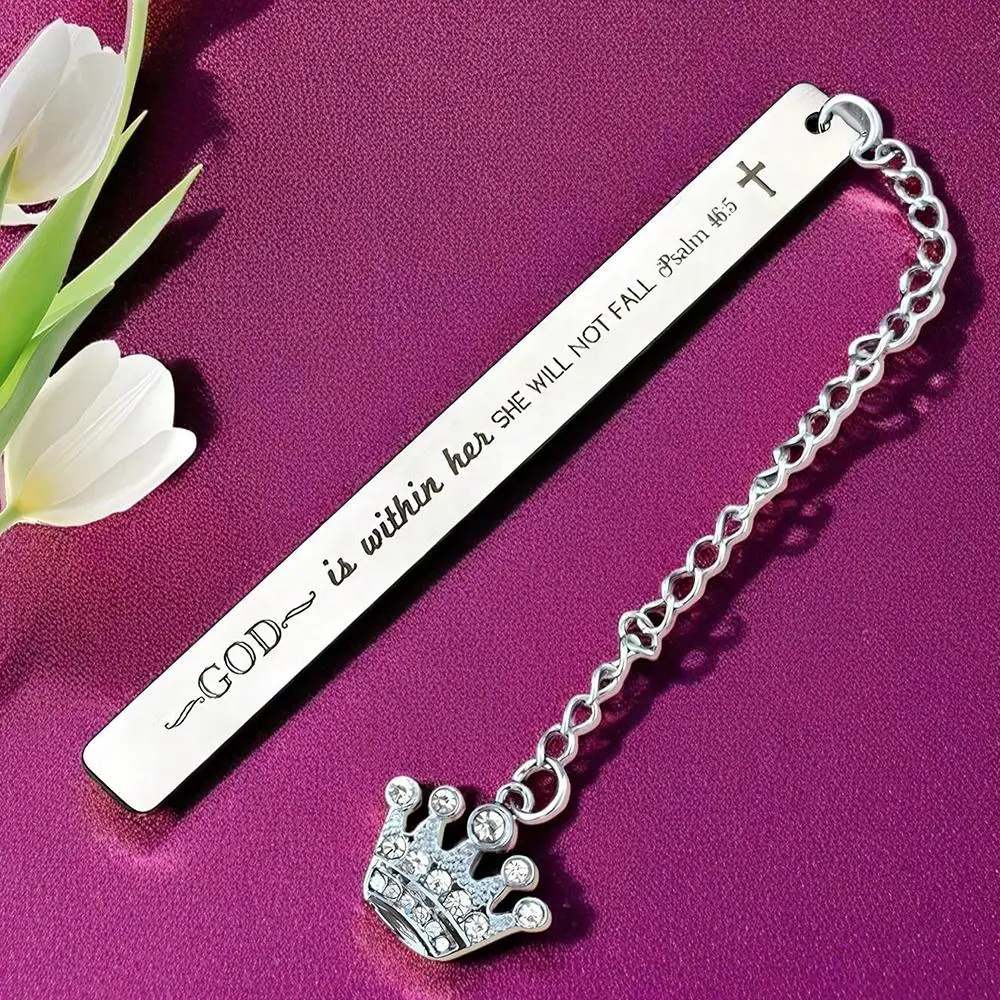 Bible Verse Encouragement Bookmark, 1 Count Stainless Steel Bible Book Mark with Chain, Religious Gift for Women & Men, Gift for Family, Friend
