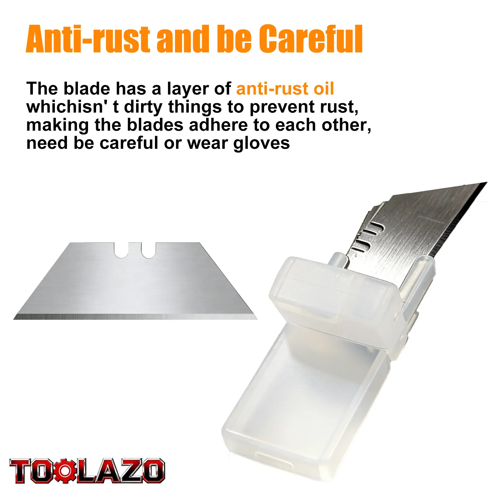 TOOLAZO 10-Pack Utility Knife Blades, SK5 High Carbon Steel Box Cutter Blade Refills, Heavy Duty Razor Replacement Blades with Storage Case, Standard Size Fits Most Utility Knives & Box Cutters