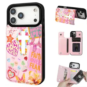 Phone Case - A Stylish Pink Patchwork Wallet And Card Holder Case Designed for Iphone, Including The for Iphone17 16 15 14 13 12 PRO MAX PLUS,AIR  Samsung Galaxy S Series, Featuring Credit Card Slots And a Magnetic Coin Pocket, Perfect for Women And Girls