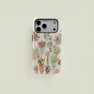 Floral Patchwork Smartphone Casing - Durable Shockproof Protection Accessory, Stylish Handheld Safety Cover for iPhone 17,16,15,14,13,12,11 Pro Max Plus & Galaxy S26,S25,S24,S23,S22 Ultra Devices