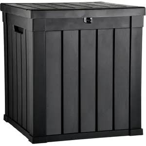 YITAHOME Deck Box, 51 Gallon Weather Resistant Outdoor Storage Container for Patio Cushions, Pool Supplies, Garden Tools, Lockable Lid and Side Handles, Black