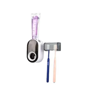 New Tooth Pastetooth Paste Dispenser,Automatic Toothpaste Dispenser Squeezer Hand Wall Mounted for Kids Adults Bathroom Washroom Black