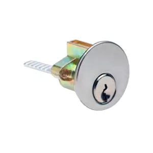 ILCO 5-Pin Rim Zinc Die Cast Cylinder - Schlage C Keyway, KD Configuration, AL Finish, Grade 1 Aluminum Security Lock, Door Hardware, Rigid Tailpiece, Stamped Trim Ring, For 1 3/8"-2 1/4" Thick Doors