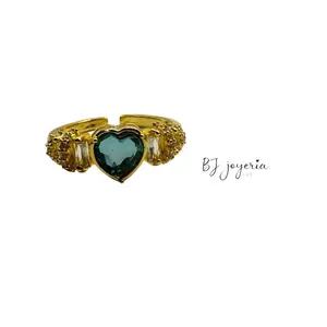 COPPER BLUE HEART RING (0879)