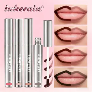 Black Friday & Christmas Gifts 4 Counts Peel Off Lip Liner Tattoo Pen Set, Long-lasting Lip Stain, Waterproof & Smudge-proof Peel Off,Valentine's Day Gifts