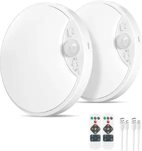 【2X Longer Runtime】MATULSA Magnetic Rechargeable Ceiling Light with Motion Sensor & Remote, Massive 10000mAh Battery, Wireless No Wiring LED Overhead Light, 3 Color Modes for Closet, Pantry, Bathroom, Hallway