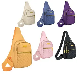 2025 Solid Color Quilted Fanny Pack - Casual Large Capacity Zipper Chest Belt Bum Bag, Adjustable Sling Bag for Daily Use, Lightweight & Waterproof