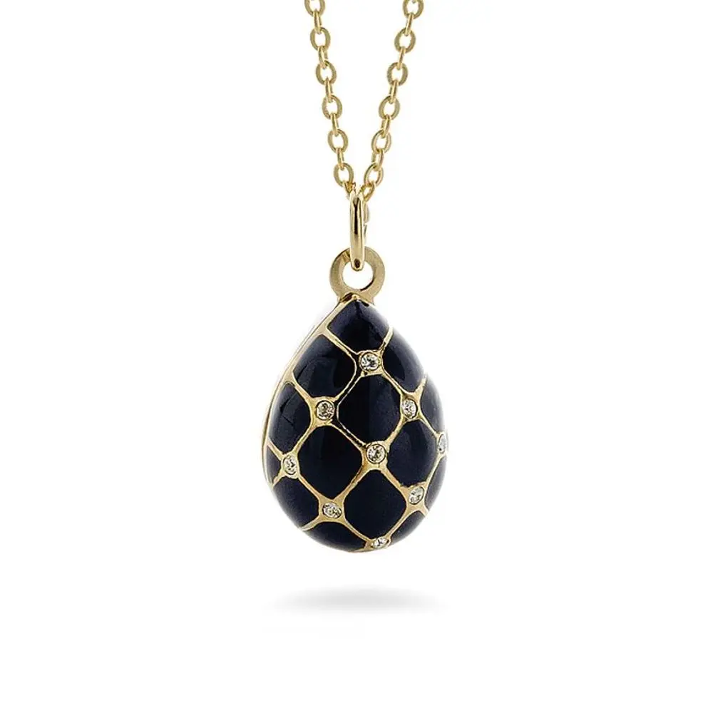 Imperial Blue Argyle Faberge Egg Pendant