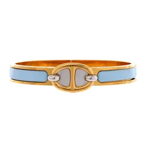 Pre-owned Hermes Mini Clic Chaine d'Ancre Bracelet Metal and Enamel by Rebag
