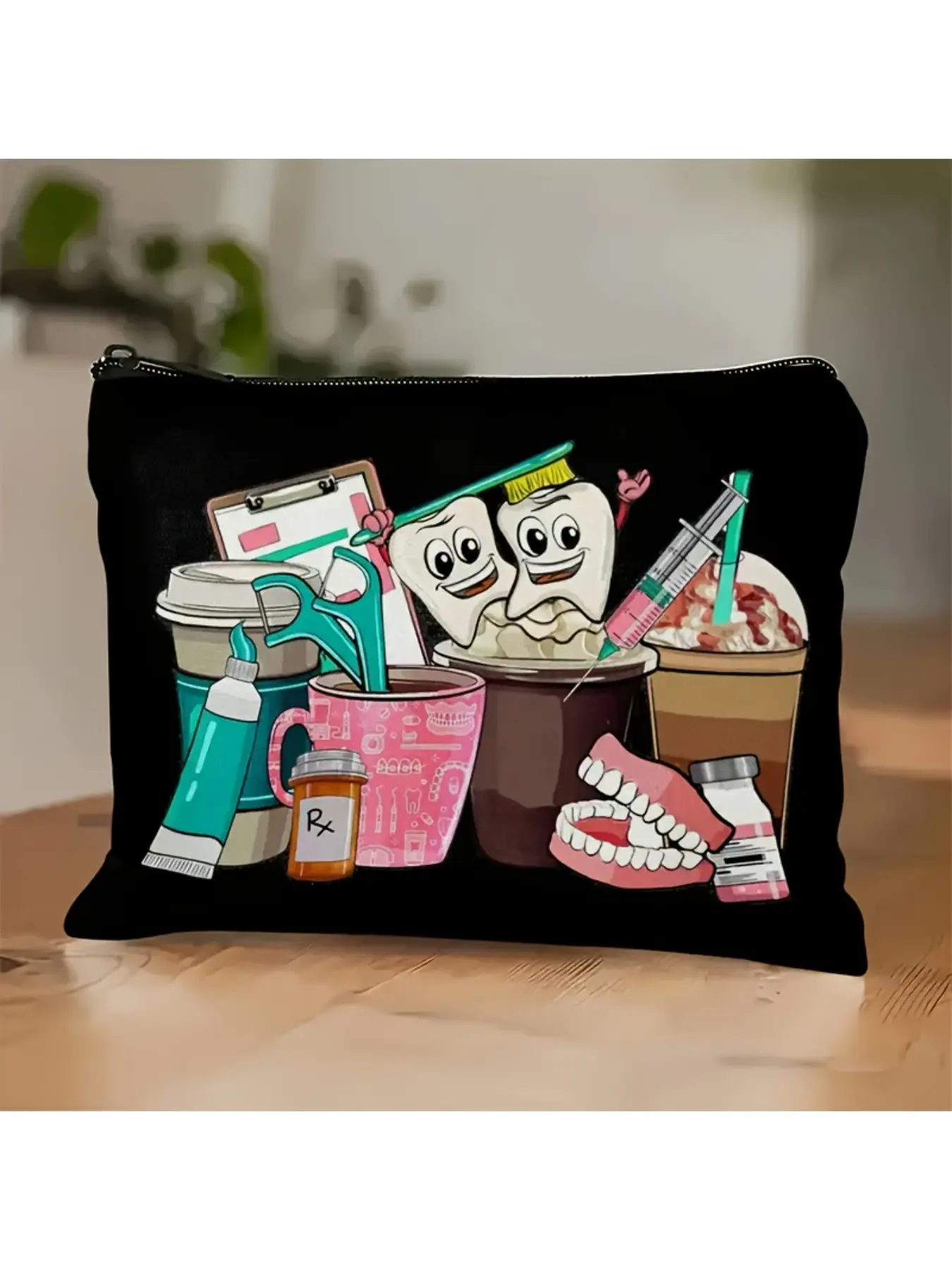 1pc[Hot ]Fun Dentist Cosmetics Bag, Dental Nurse Makeup Bag, Cute Dental Storage Bag Zipper Bag, Cosmetic Pouch, Cosmetic Bags, Gift for Dentists, Dental Nurses, Dentist Graduation Gift, Portable Dental Nurse Supplies Accessory Kit
