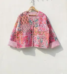 Handmade patch work Vintage Quilted Jacket ,Coats