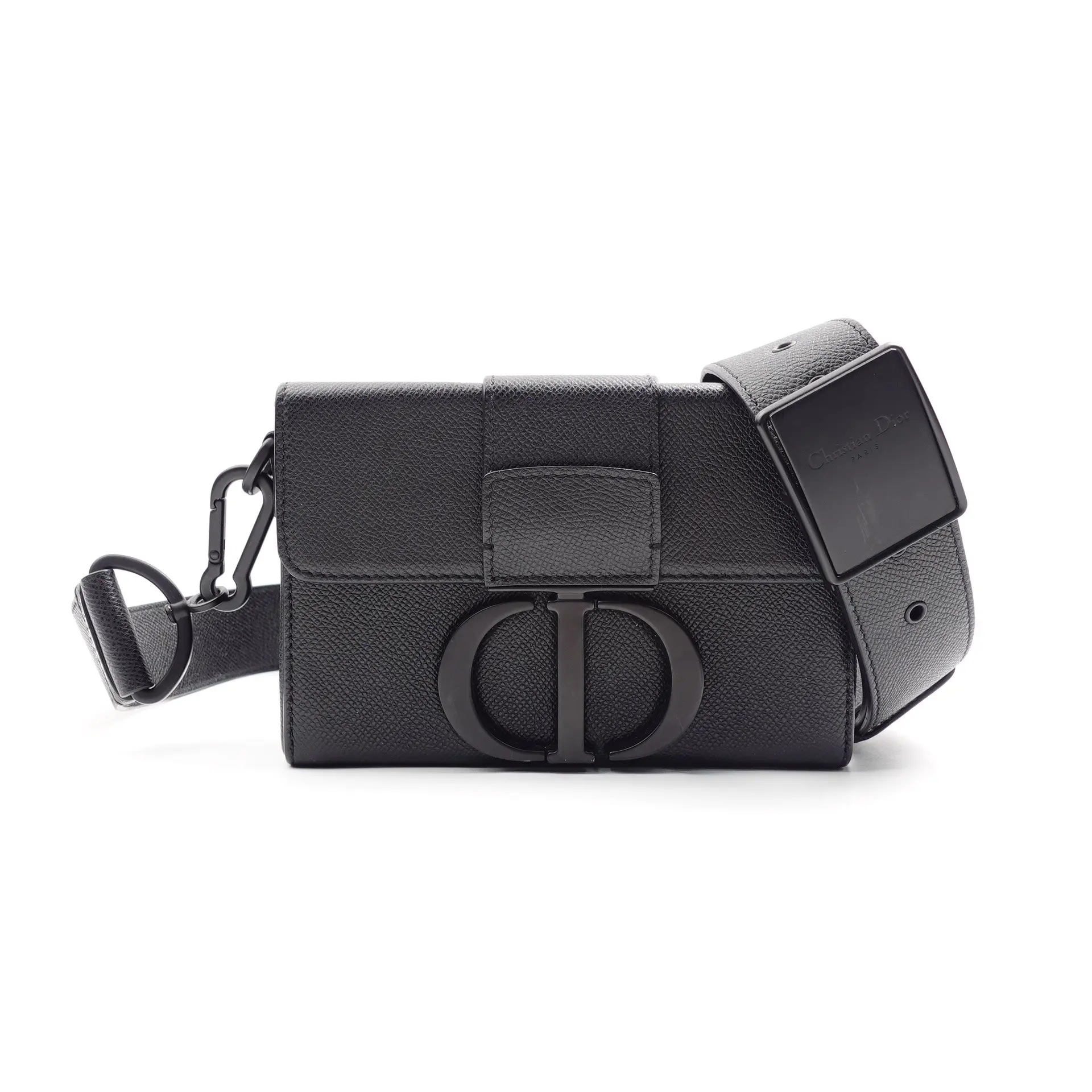 Pre-owned Dior Calfskin Shoulder Bags 30 Montaigne Black Shoulder Bag T10422434