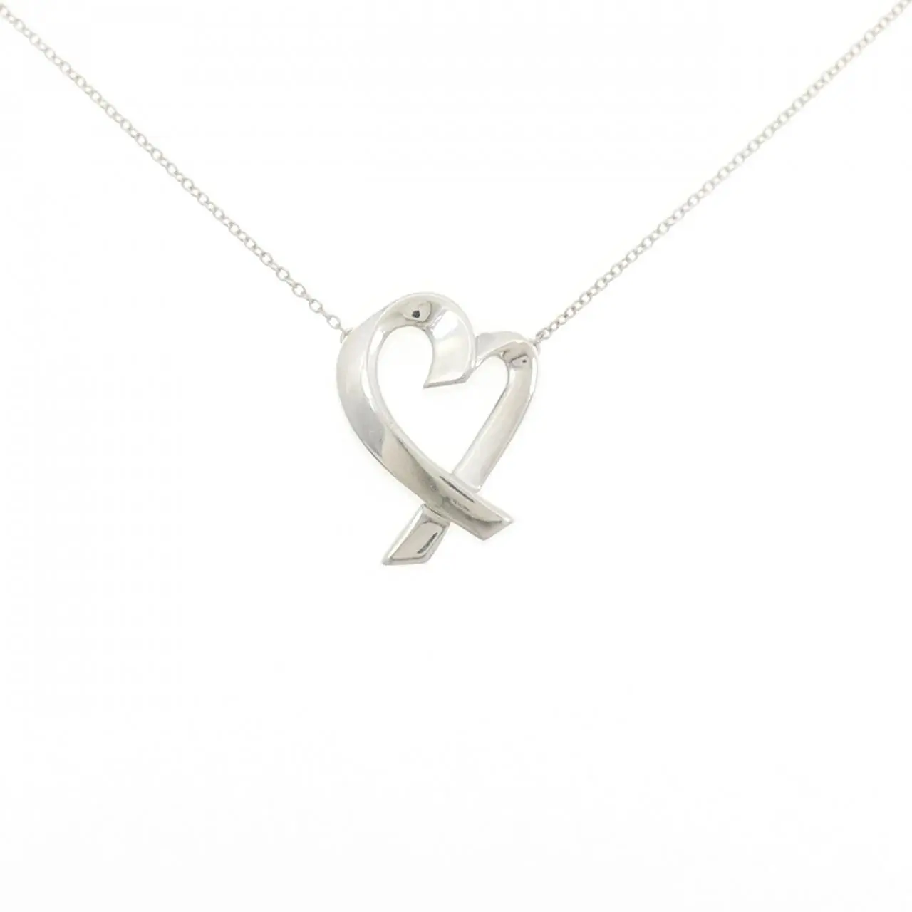 Pre-owned Tiffany & Co. Sterling Silver 925 (Ag925) Small Leather Goods Loving Heart 925 Necklace