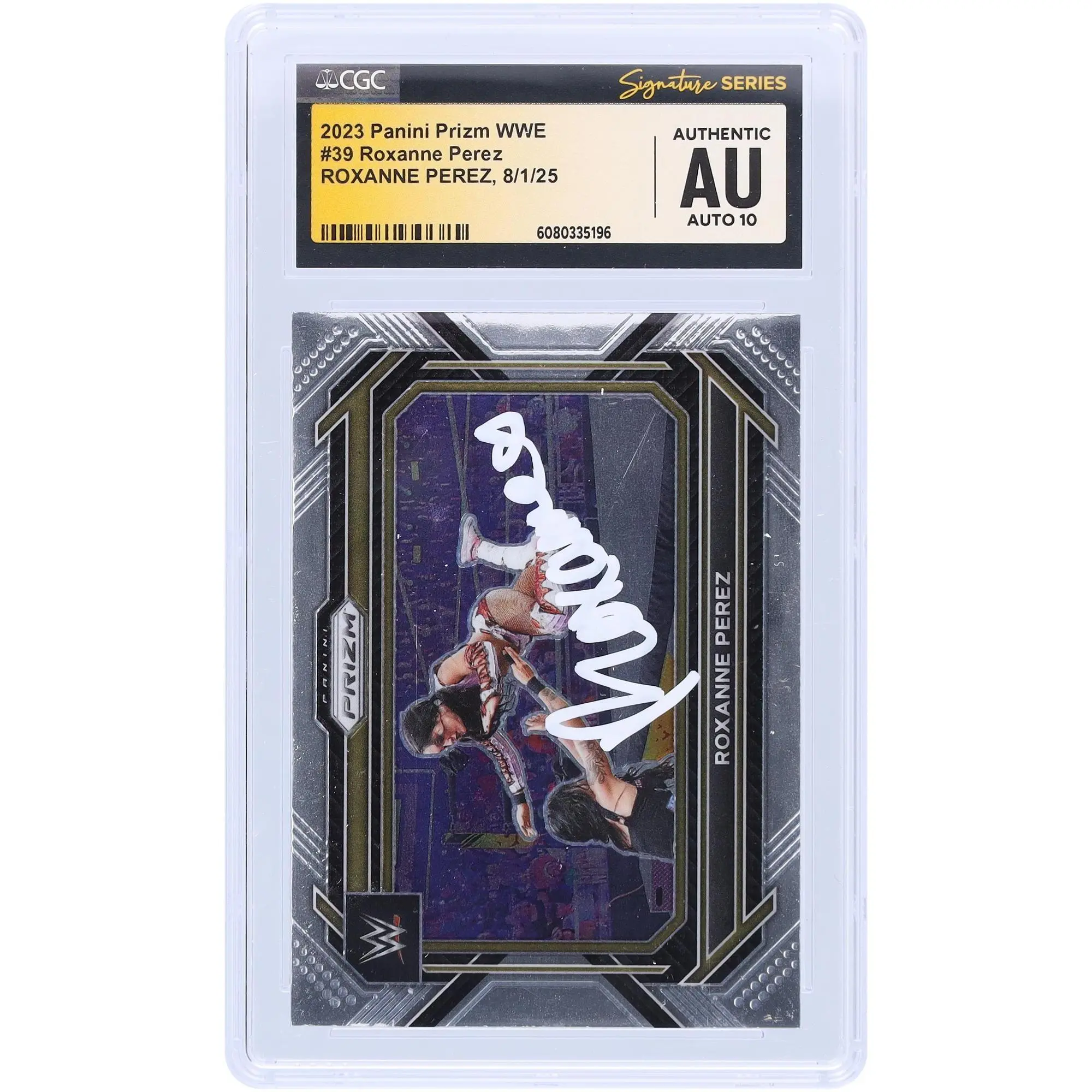 Roxanne Perez WWE Autographed 2023 Panini Prizm White Ink #39 CGC Fanatics Witnessed Authenticated Auto 10 Card - Fanatics Authentic Certified