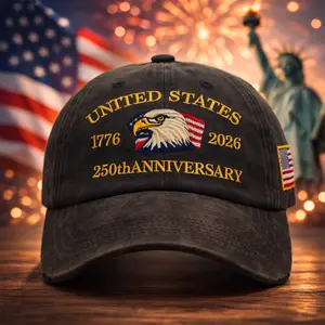 USA 250th Anniversary Hat 1776-2026 | Embroidered Baseball Cap | American Flag Eagle Liberty
