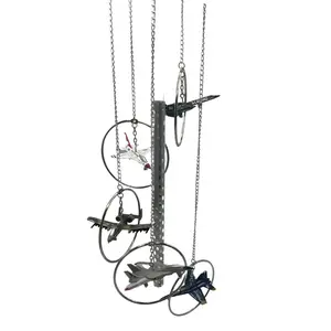 MAAC Fighter Plane Wind Chime Decorative Outdoor Sound & Design Unique Chime for Relaxation 18" Tall 25" Total Length