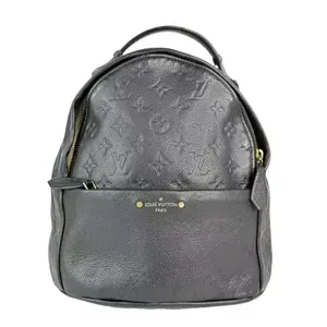 Pre-owned Louis Vuitton Leather Backpacks Black Sorbonne Monogram Empreinte Backpack, Travel Backpack