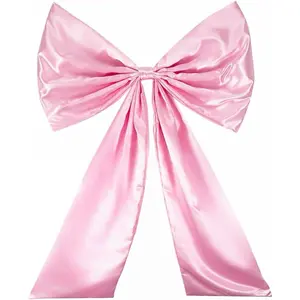 Large Satin Ribbon Bow, 25x40inch Pink Big Bow for Coquette Room Decor Wedding Birthday Party Backdrop Wall Christmas Tree Decoration (Pink)
