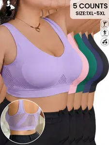 Women's Seamless Sports Bra Set, Detachable Pads, Padded Sports Bra, Push-Up Shockproof, Breathable Back, Running Fitness, Comfortable Knit, All Seasons
