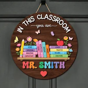 Custom Back to School Classroom Decor with Nameplate, In This Classroom, Personalized 3D Teacher Door Sign, Wood Door Sign, Teacher Name Sign, Classroom Decor, Gift for Teacher