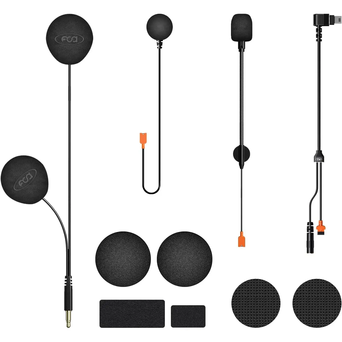 Fodsports High Resolution Sound Quality Speakers Headphone Cable, Only for M1-S PRO Motorcycles Bluetooth Intercom Accessories Kit (Hard Microphone and Soft Microphone)