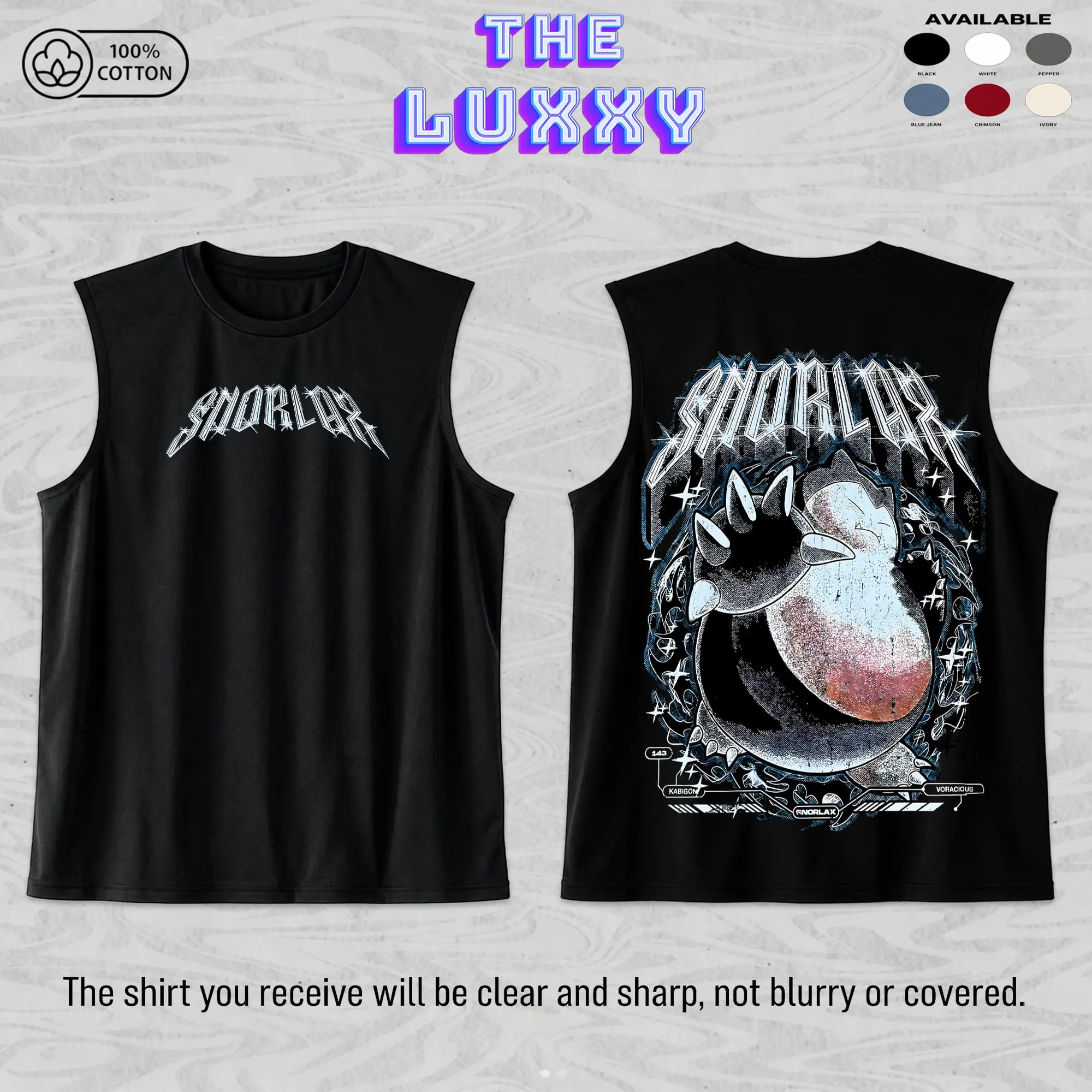 Snorlax Unisex Cotton Premium Comfort Colors Tank Top, Pocket Monster Anime Merch, Grunge Cotton Comfort Tank Top, Anime Aesthetic Gift, Gym Tank Top, Anime Gym Tank Top
