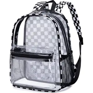Clear Mini Backpack for Stadium Events 12x12x6 Small Transparent Backpacks Plastic See Through Clear Bag for Concerts Work Festival  Travel