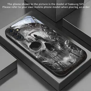 Phone Case: Dark Skull Castle Pattern New Black Phone Case Tempered Glass for Samsung Galaxy S26 S25 S24 S23 S22Pro S21 S20 Fe Plus Ultra Pro A56 A55 A54 A53 A52 A51 A36 A35 A34 A32 A26 A25 A24 A23 A16 A15 A14 A06 A05 A03s