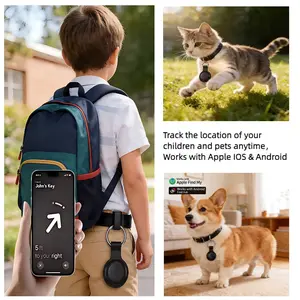 Smart tracking anti-lost tag (1 pack), Luggage tracker, compatible with Apple iOS / Google Android 'Find My' apps, features a replaceable battery, suitable for luggage, bags, wallets, backpacks, keys, and pets