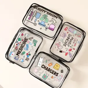 Transparent Makeup Bag Travel Outdoor Convenient Medicine Bag, Transparent Vanity Bag, Money Card Holder Wash Bag, Essential Organizer for Daily Use