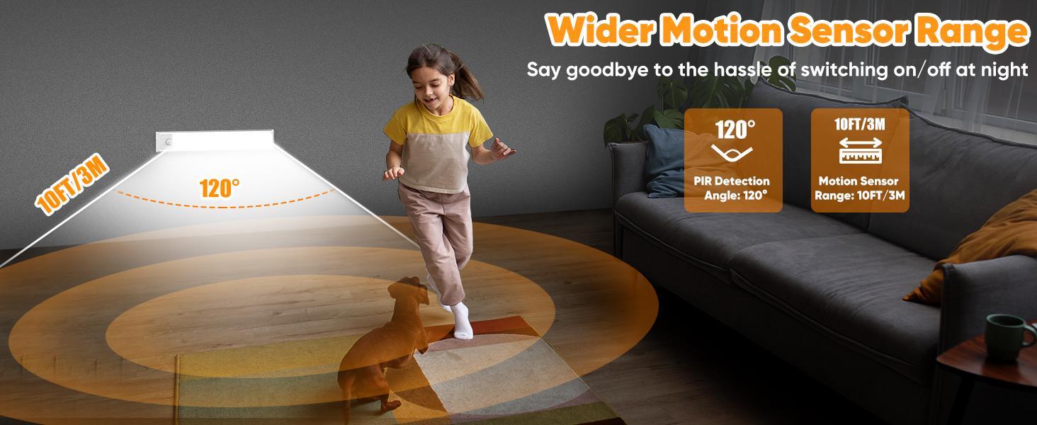 15.7in Under-cabinet lighting, LED rechargeable mobile sensor night light, adjustable brightness, suitable for kitchens, staircases, bedrooms, wardrobes and kitchen wall cabinets lighting.