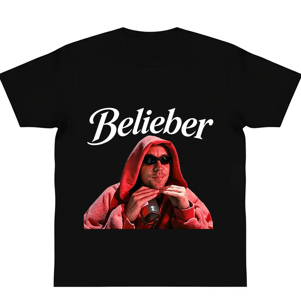 oversize cotton Belieber coachella 2026 Streetwear graphic tees Unisex T-Shirt American Musical fan Gift Unisex y2k fashion Casual Top Trending Machine Wash Safe graphic tee