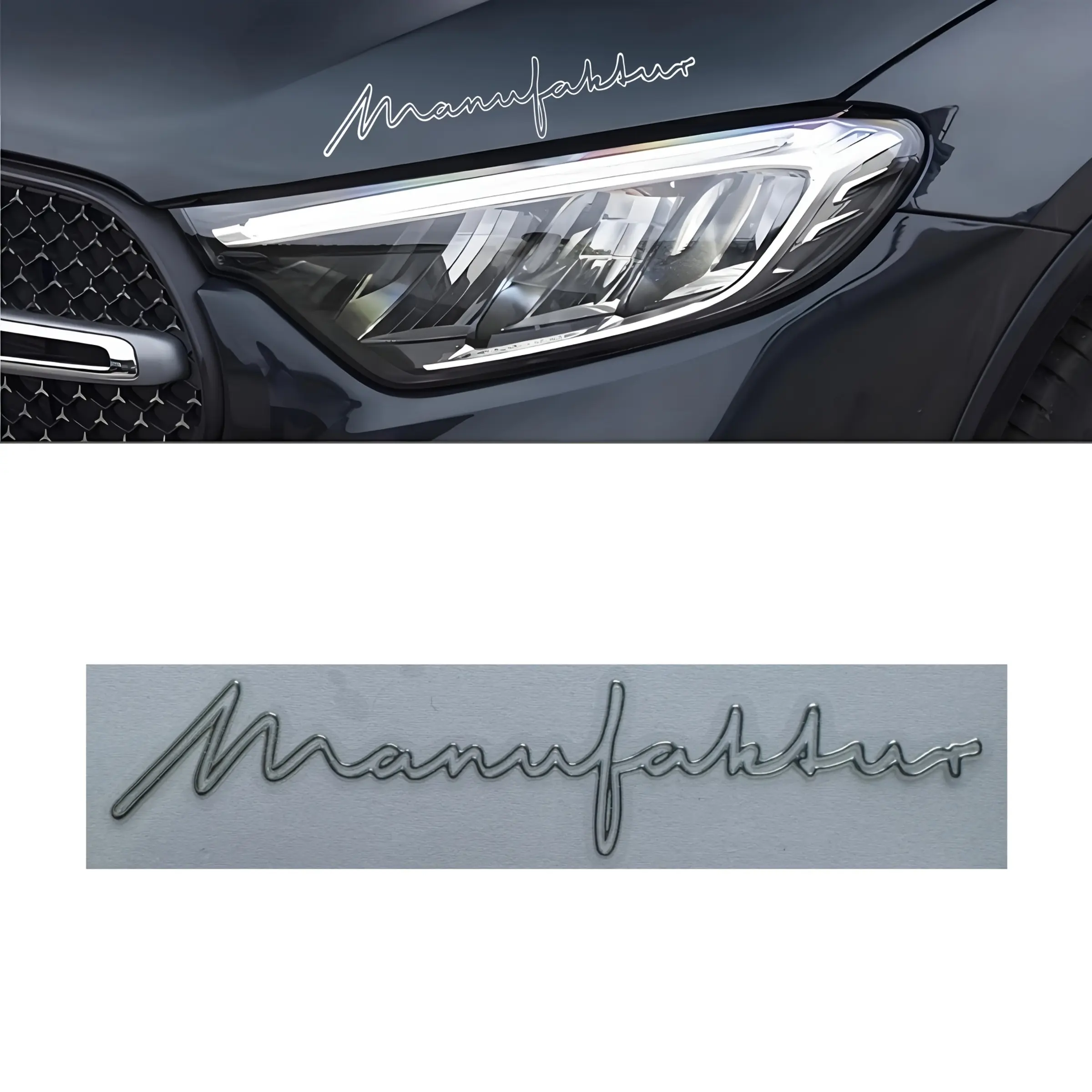 4PCS/SET Car Sticker MANUFAKTUR Car Badge Decoration Sticker Suitable for Mercedes-Benz AMG W203 W204 W205 W176 Vehicle Styling Accessories Car Decorative Sticker Car Decals