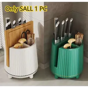 Rotating Knife Rack, Cutlery Rack, Spoon, Chopsticks, Fork Storage Rack Storage Box, Multifunctional Kitchen Storage