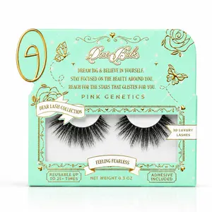 Pink Genetics Feeling Fearless Eyelashes - Dear Lash Collection, Reusable Up to 25 Times, Cosmetic Eyelash Extensions