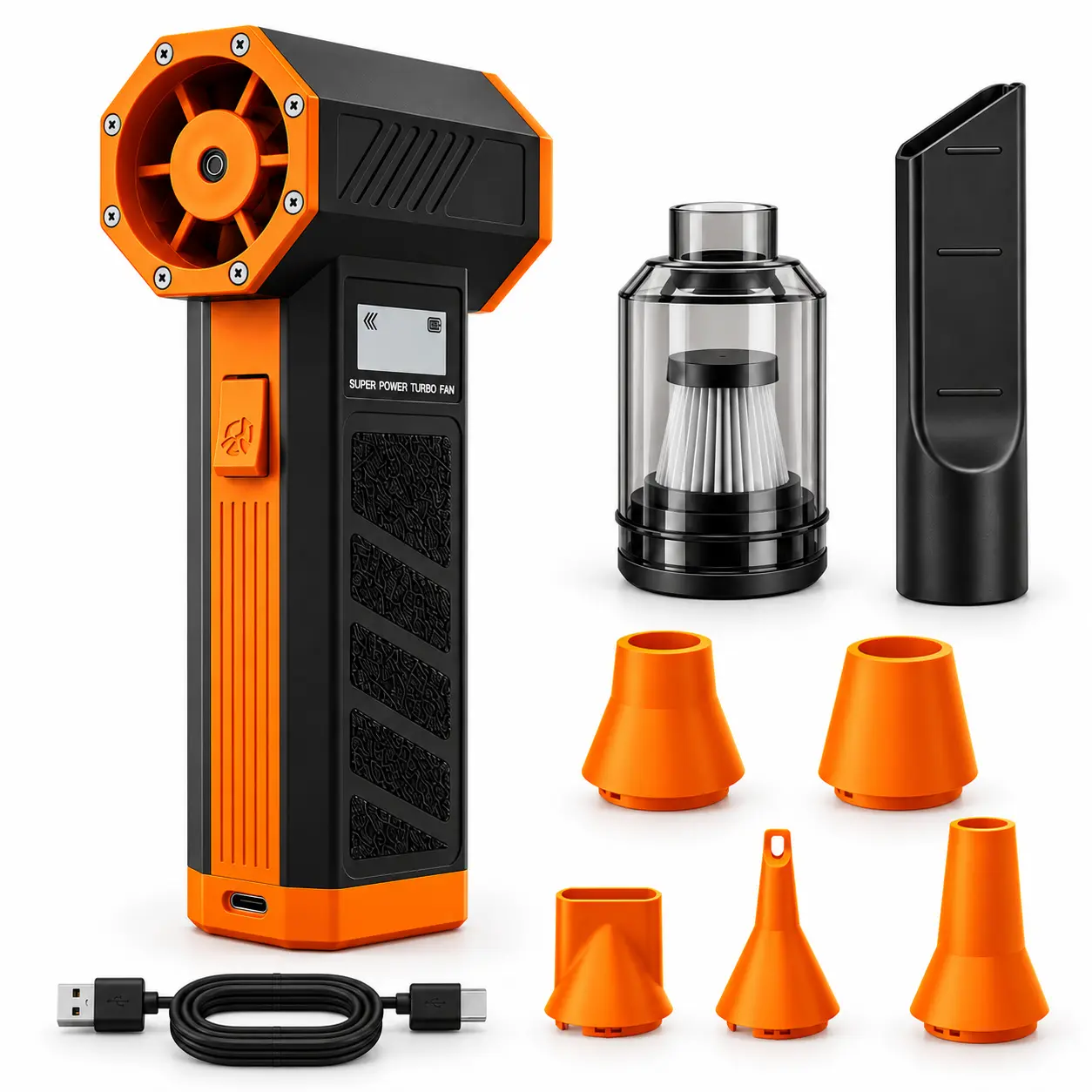 Electric Air Duster for PC, Keyboard & Car Cleaning, 150,000 RPM Rechargeable Cordless Blower & Mini Vacuum, 4-Speed Adjustable