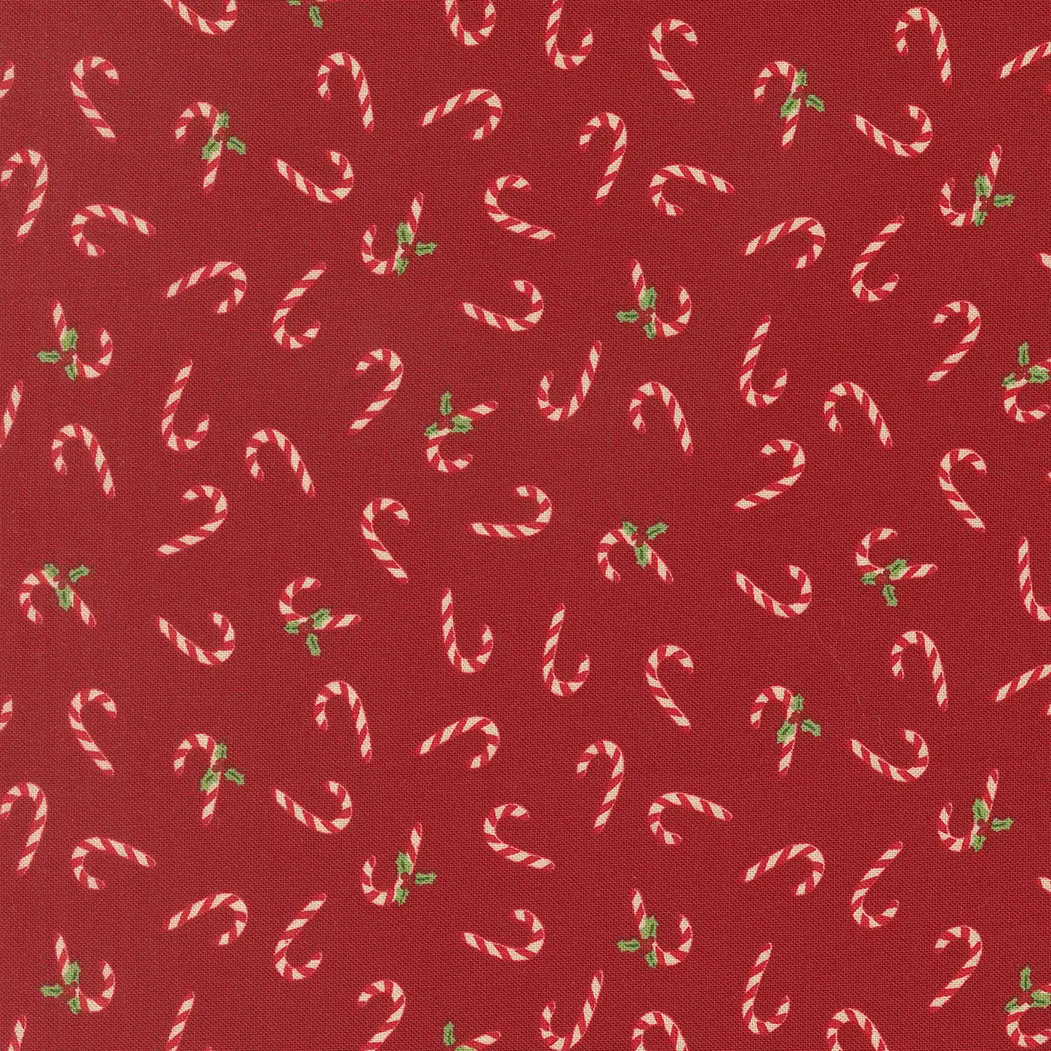 Fabric Moda Cardinal Candy Cane Holiday Cheer by the Quarter Yard 20975-18